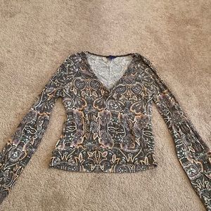 Long Sleeved Patterned Top
